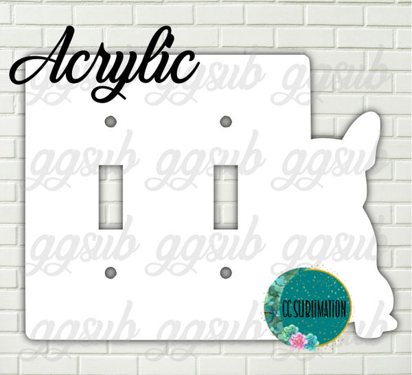 Acrylic- Frenchie - Double Light Switch Cover Sublimation