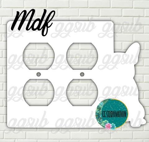 MDF- Frenchie -Double Outlet Cover Sublimation