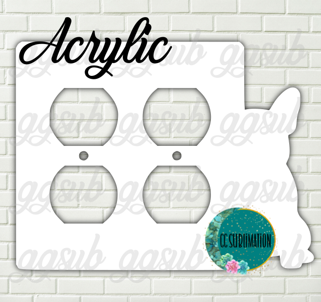 Acrylic- Frenchie - Double Outlet Cover Sublimation