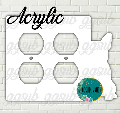 Acrylic- Frenchie - Double Outlet Cover Sublimation