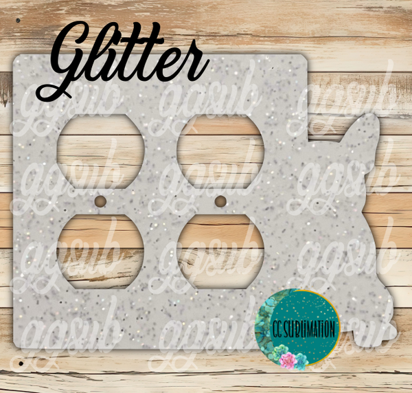 GLITTER Acrylic- Frenchie - Double Outlet Cover Sublimation