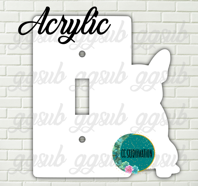 Acrylic- Frenchie-  light switch cover Sublimation Acrylic