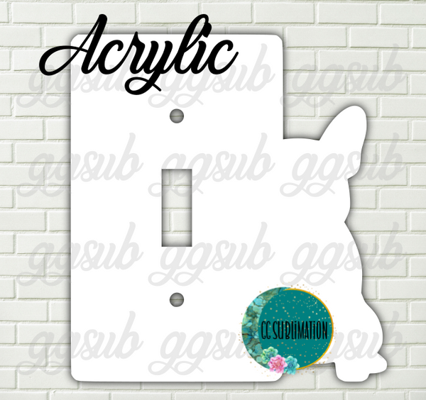 Acrylic- Frenchie-  light switch cover Sublimation Acrylic