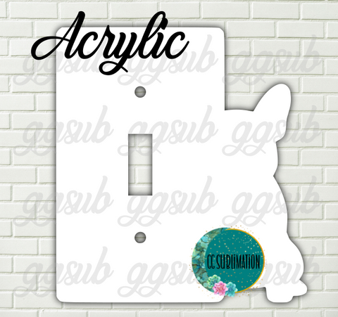Acrylic- Frenchie-  light switch cover Sublimation Acrylic