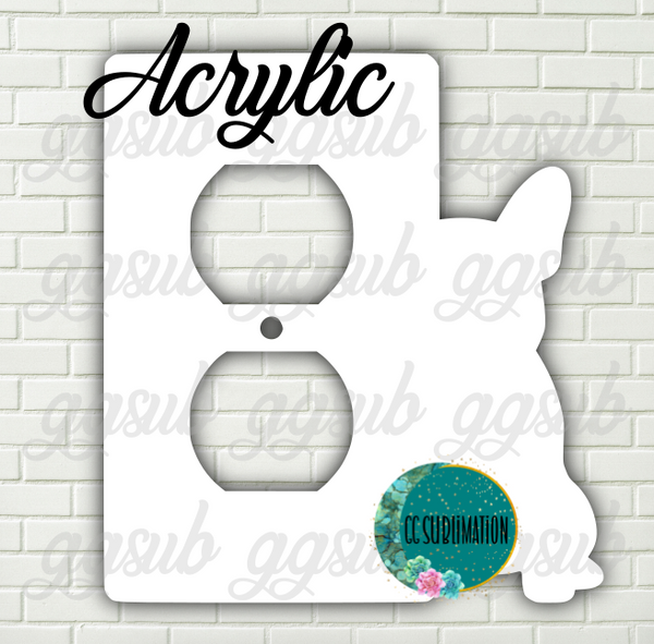 Acrylic- Frenchie -  Outlet cover Sublimation Acrylic