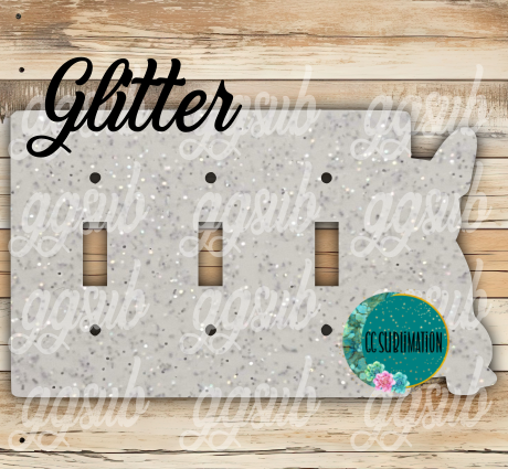 GLITTER Acrylic- Frenchie -Triple Light Switch Cover Sublimation