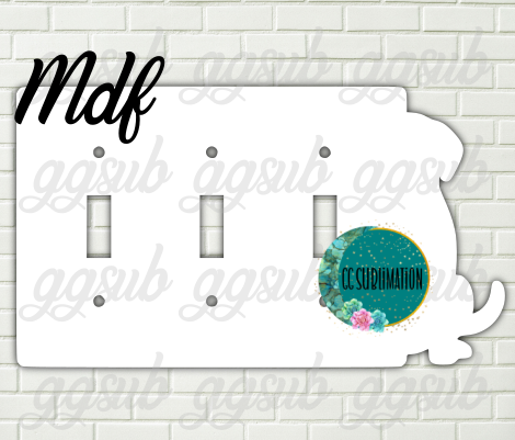 MDF - Dog -  Triple Light Switch Cover Sublimation