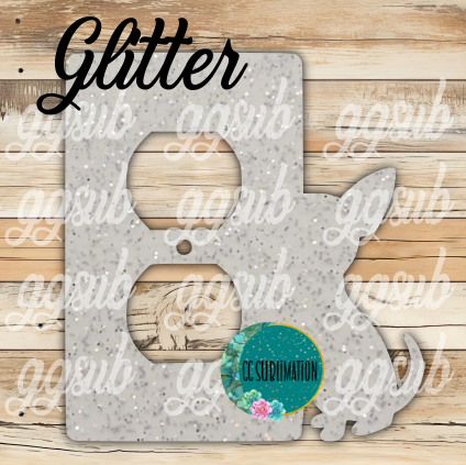 GLITTER Acrylic - Chihuahua - Outlet  cover - Sublimation Acrylic