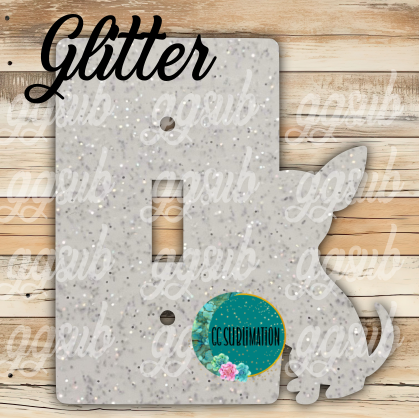 GLITTER Acrylic - Chihuahua - light switch cover - Sublimation Acrylic