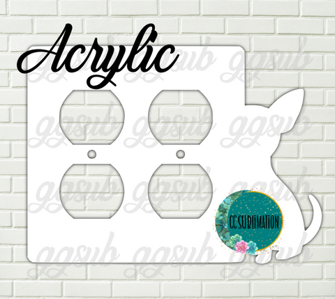 Acrylic- Chihuahua - Double Outlet Cover Sublimation