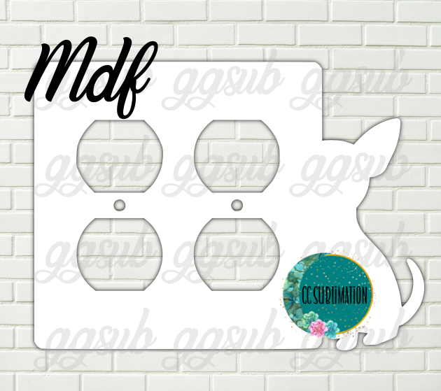 MDF- Chihuahua -Double Outlet Cover Sublimation