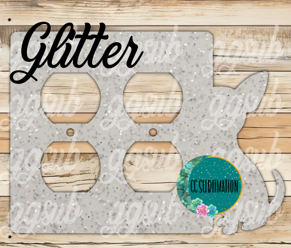 GLITTER Acrylic- Chihuahua - Double Outlet Cover Sublimation