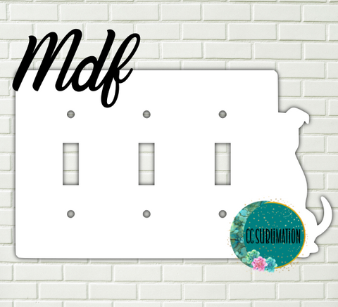 MDF - Pitbull -  Triple Light Switch Cover Sublimation