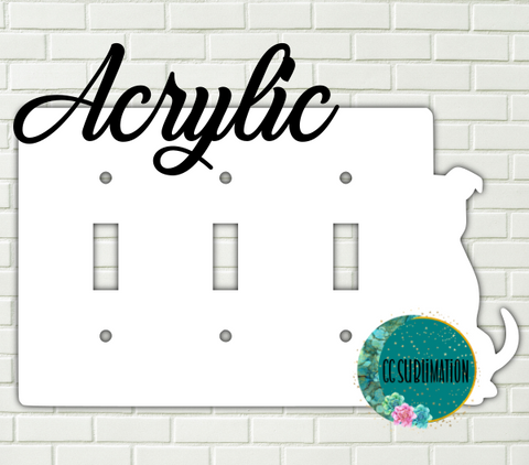 Acrylic- Pitbull - Triple Light Switch Cover Sublimation