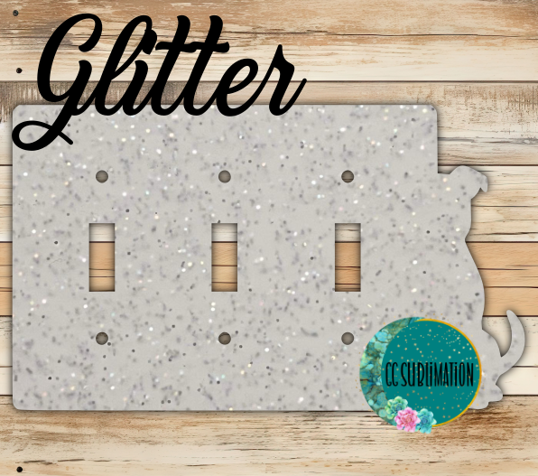 GLITTER Acrylic- Pitbull -Triple Light Switch Cover Sublimation