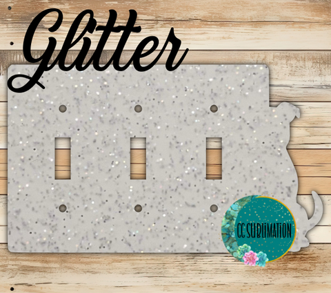 GLITTER Acrylic- Pitbull -Triple Light Switch Cover Sublimation