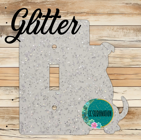 GLITTER Acrylic - Pitbull - light switch cover - Sublimation Acrylic