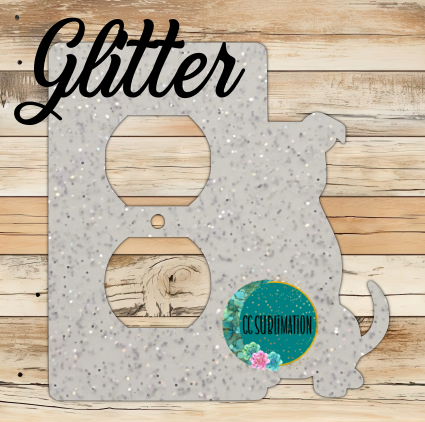 GLITTER Acrylic - Pitbull - Outlet  cover - Sublimation Acrylic