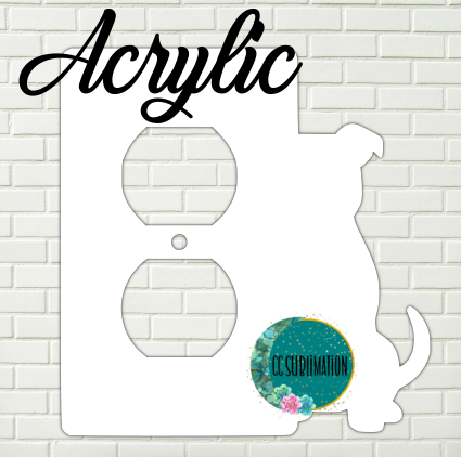 Acrylic- Pitbull -  Outlet cover Sublimation Acrylic