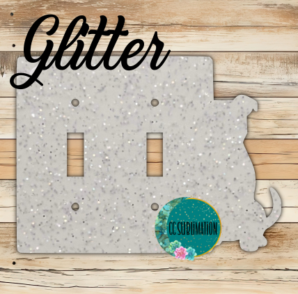GLITTER Acrylic- Pitbull -Double Light Switch Cover Sublimation