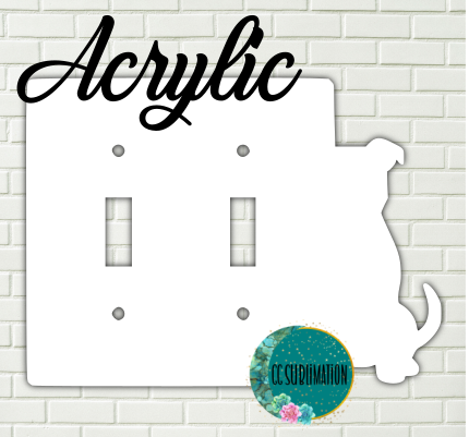 Acrylic- Pitbull - Double Light Switch Cover Sublimation