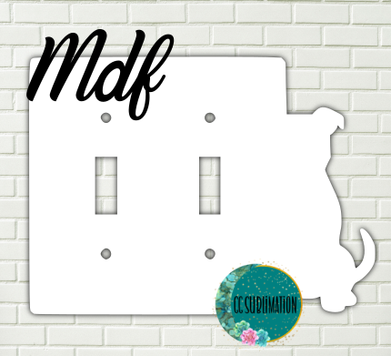 MDF - Pitbull -  Double Light Switch Cover Sublimation