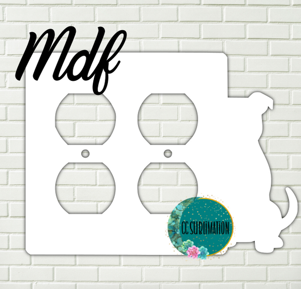 MDF- Pitbull-Double Outlet Cover Sublimation
