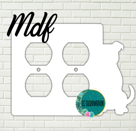 MDF- Pitbull-Double Outlet Cover Sublimation