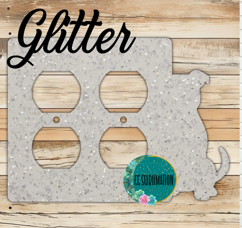GLITTER Acrylic- Pitbull- Double Outlet Cover Sublimation