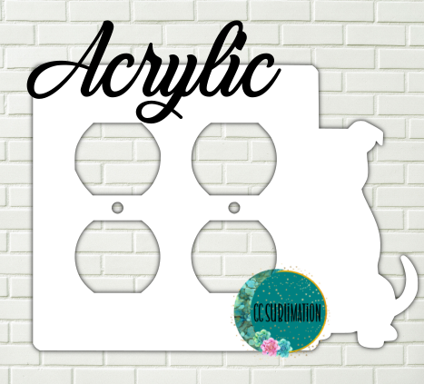 Acrylic- Pitbull - Double Outlet Cover Sublimation