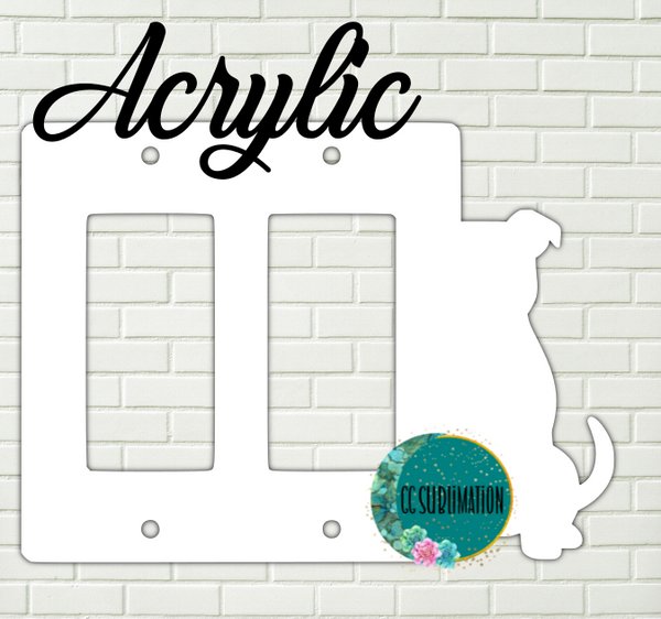 Acrylic- Pitbull - Double Light ROCKER Cover Sublimation