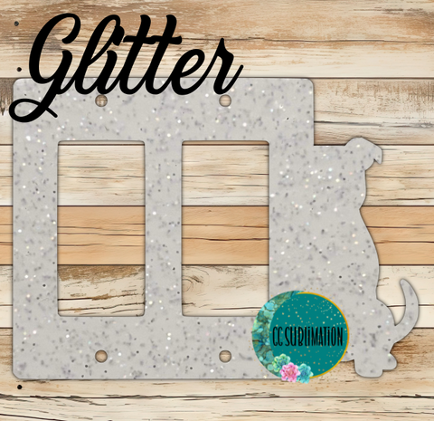 GLITTER Acrylic- Pitbull - Double Light ROCKER Cover Sublimation