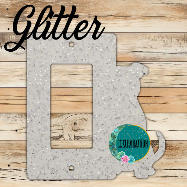 GLITTER Acrylic - Pitbull- light ROCKER cover - Sublimation Acrylic