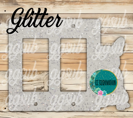 GLITTER Acrylic- Frenchie - Double Light ROCKER Cover Sublimation