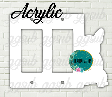 Acrylic- Frenchie - Double Light ROCKER Cover Sublimation