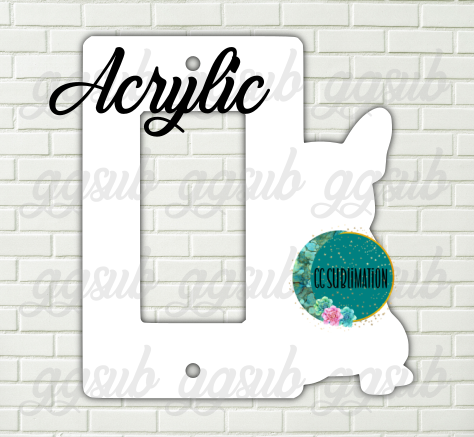 Acrylic- Frenchie -  light ROCKER cover Sublimation Acrylic
