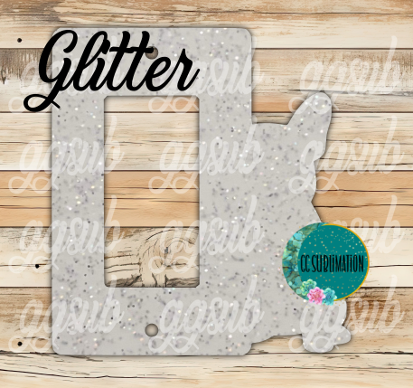 GLITTER Acrylic - Frenchie - light ROCKER cover - Sublimation Acrylic