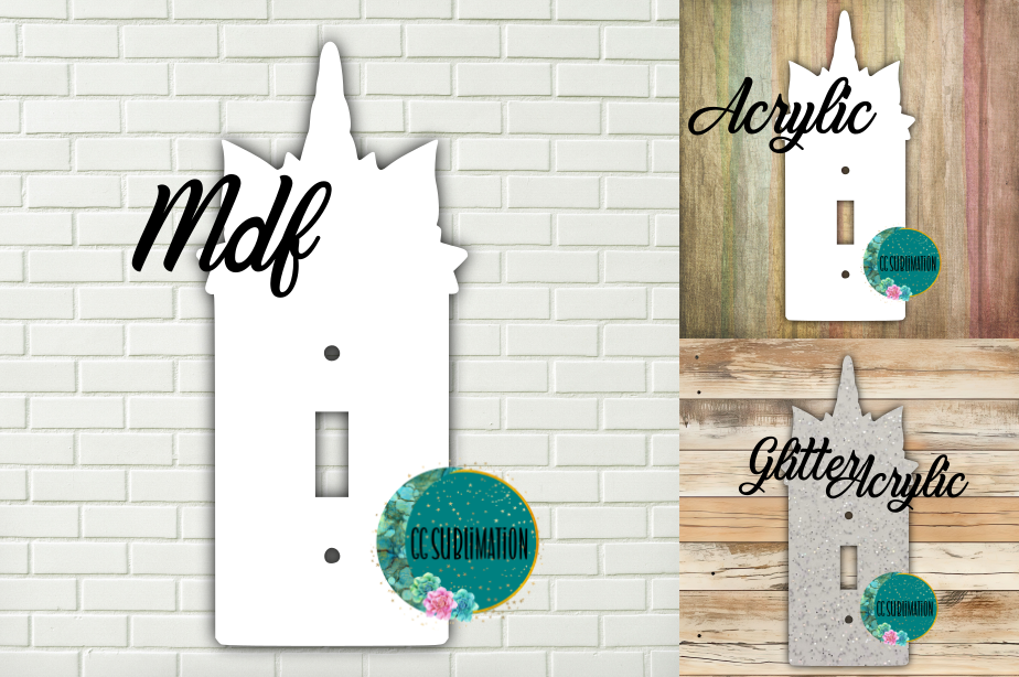 THREE OPTIONS- Unicorn - Single switch Cover Sublimation