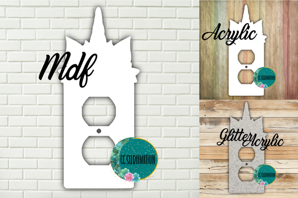 THREE OPTIONS- Unicorn - Single Outlet Cover Sublimation