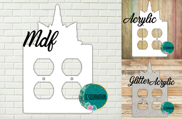 THREE OPTIONS- Unicorn - DOUBLE outlet Cover Sublimation
