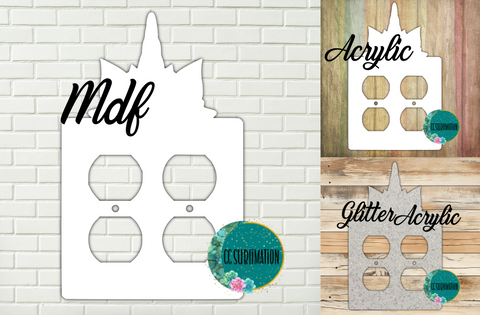 THREE OPTIONS- Unicorn - DOUBLE outlet Cover Sublimation