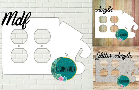 THREE OPTIONS- Construction- DOUBLE outlet Cover Sublimation