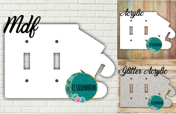 THREE OPTIONS- Construction- TRIPLE light switch Cover Sublimation