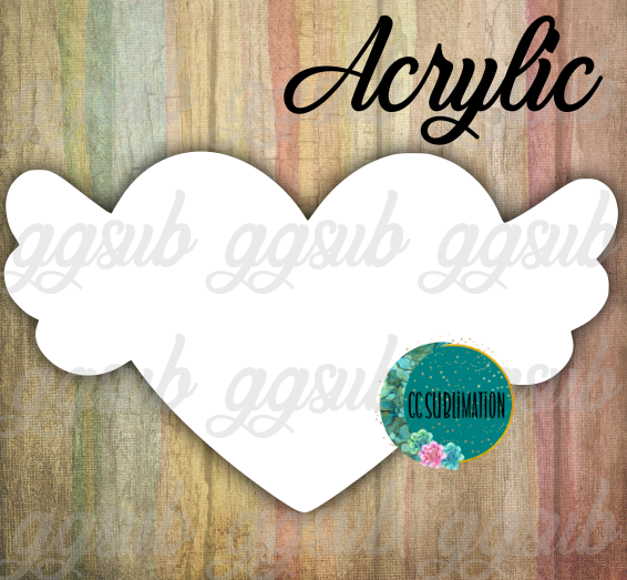 Acrylic - Cupid heart - 10 or 20 count 1.5 & 2 inch size (FOR BADGE REELS)