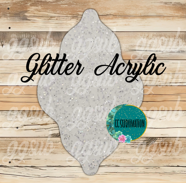 Glitter Acrylic- Wavy teardrop - 10 or 20 count 1.5 & 2 inch size( FOR BADGE REELS)
