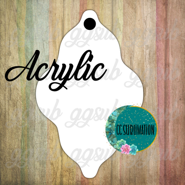 Acrylic- Wavy teardrop- With or Without Hole - Sublimation Acrylic