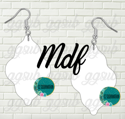 MDF - Wavy teardrop - earrings 2 sizes to choose from