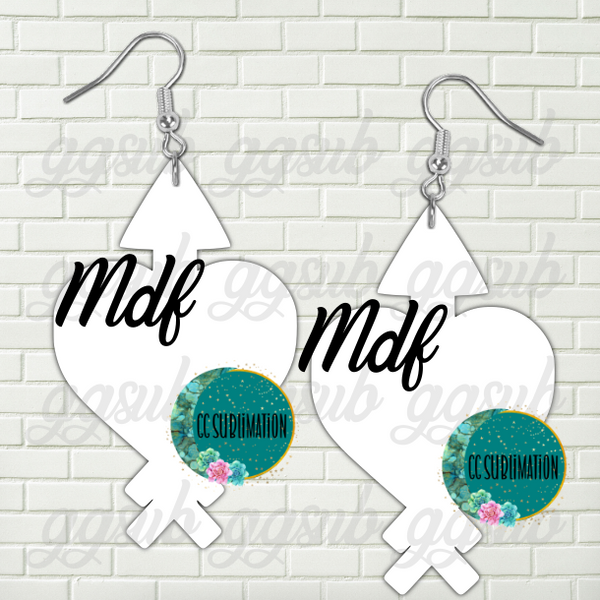 MDF - Heart arrow - earrings 2 sizes to choose from