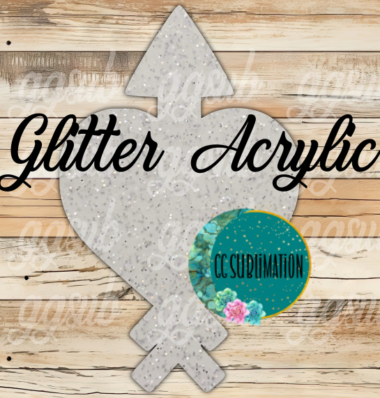 Glitter Acrylic- Heart arrow - 10 or 20 count 1.5 & 2 inch size( FOR BADGE REELS)