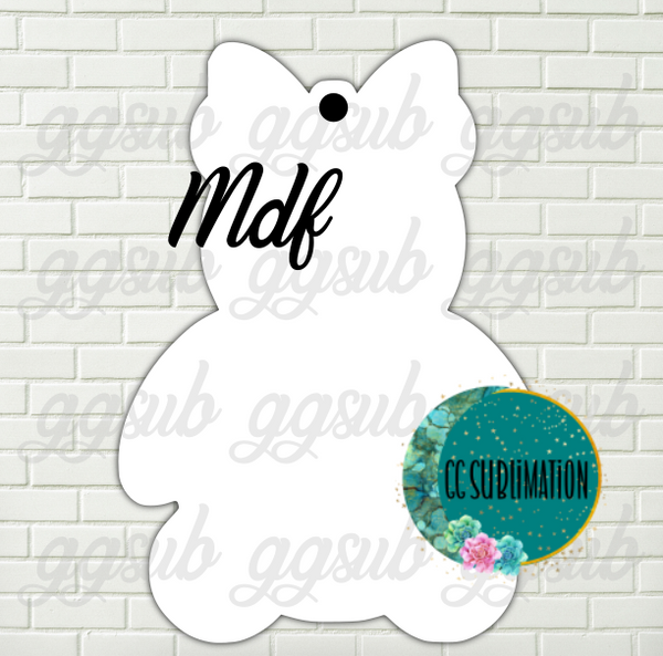 MDF - Teddy bear bow - With and WITHOUT holes